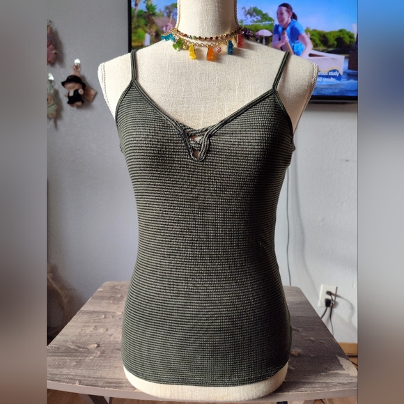 Ambiance Tops - Ambiance Dark Green Ribbed Camisole